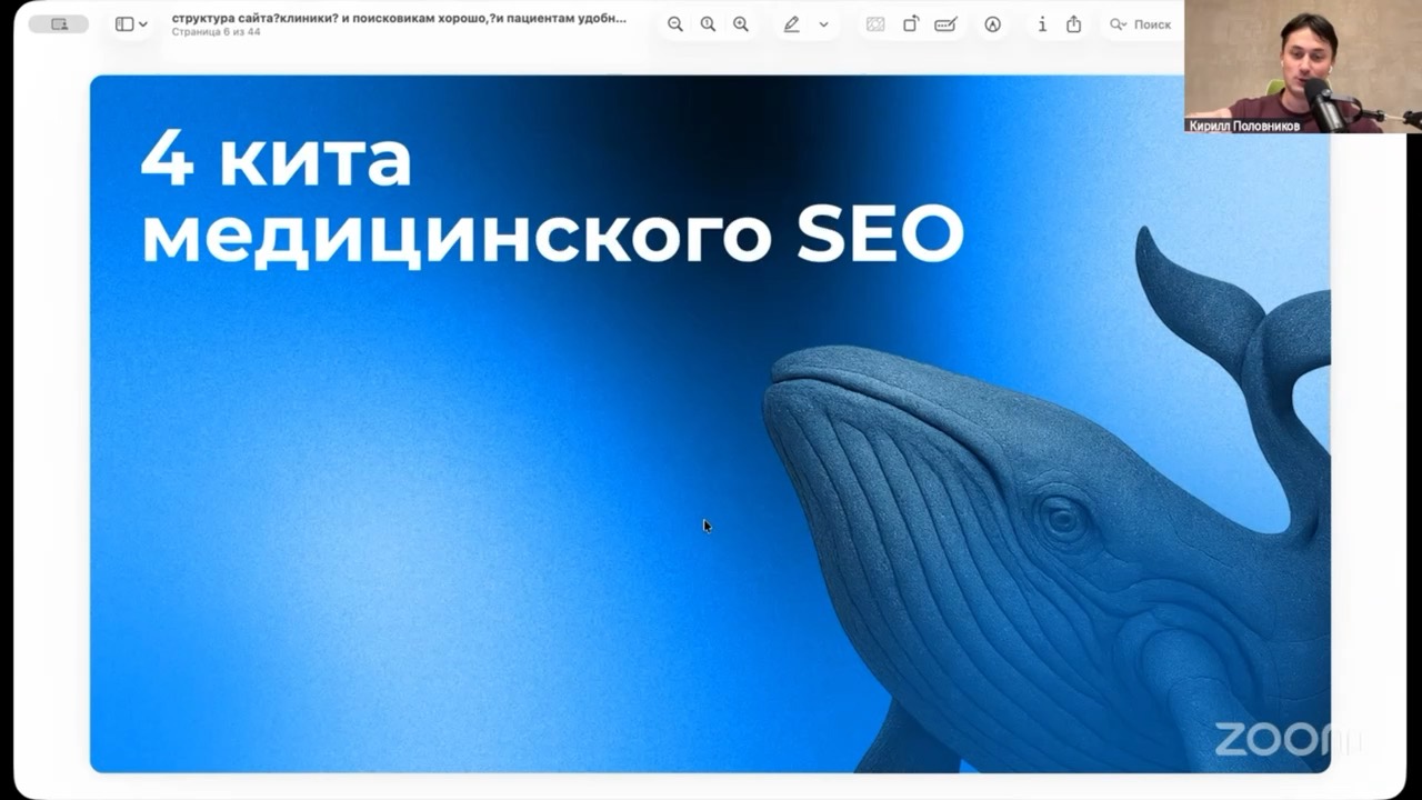 структура сайта клиники
